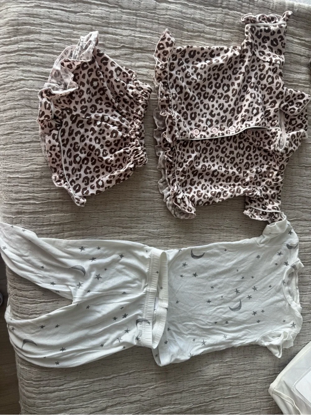 Carter's Pink Leopard Ruffle 2-Piece and White Moon Star Pajama Set